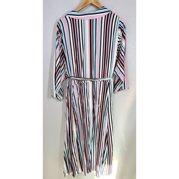 Torrid Midi Stretch Challis Button Shirt Dress Striped Womens Plus Sz 4 (4X /26) - Picture 12 of 16
